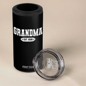 Grandma Est 2026 4 in 1 Can Cooler Tumbler Promoted To Grandparents Mothers Day TS10 Print Your Wear