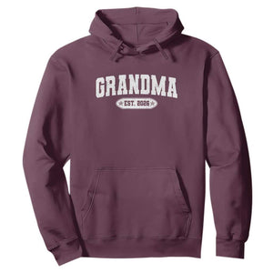 Grandma Est 2026 Hoodie Promoted To Grandparents Mothers Day TS10 Maroon Print Your Wear
