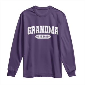 Grandma Est 2026 Long Sleeve Shirt Promoted To Grandparents Mothers Day TS10 Purple Print Your Wear