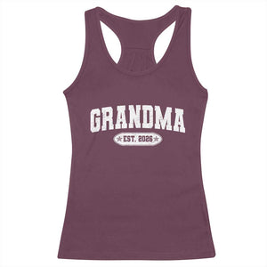 Grandma Est 2026 Racerback Tank Top Promoted To Grandparents Mothers Day TS10 Maroon Print Your Wear