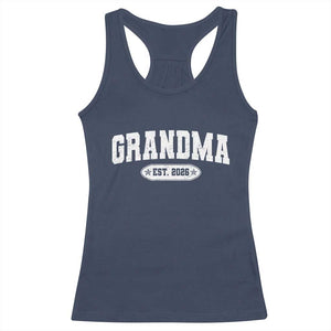 Grandma Est 2026 Racerback Tank Top Promoted To Grandparents Mothers Day TS10 Navy Print Your Wear