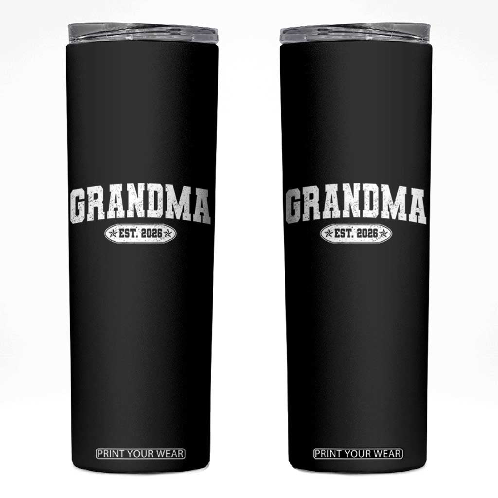 Grandma Est 2026 Skinny Tumbler Promoted To Grandparents Mothers Day TS10 Black Print Your Wear