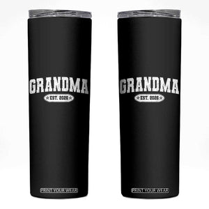 Grandma Est 2026 Skinny Tumbler Promoted To Grandparents Mothers Day TS10 Black Print Your Wear