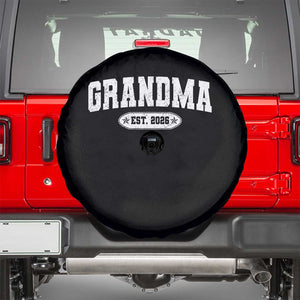 Grandma Est 2026 Spare Tire Cover Promoted To Grandparents Mothers Day TS10 Black Print Your Wear