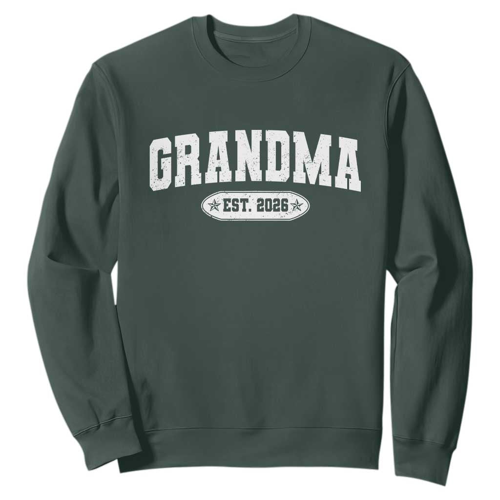 Grandma Est 2026 Sweatshirt Promoted To Grandparents Mothers Day TS10 Dark Forest Green Print Your Wear