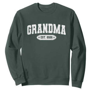Grandma Est 2026 Sweatshirt Promoted To Grandparents Mothers Day TS10 Dark Forest Green Print Your Wear