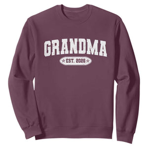 Grandma Est 2026 Sweatshirt Promoted To Grandparents Mothers Day TS10 Maroon Print Your Wear