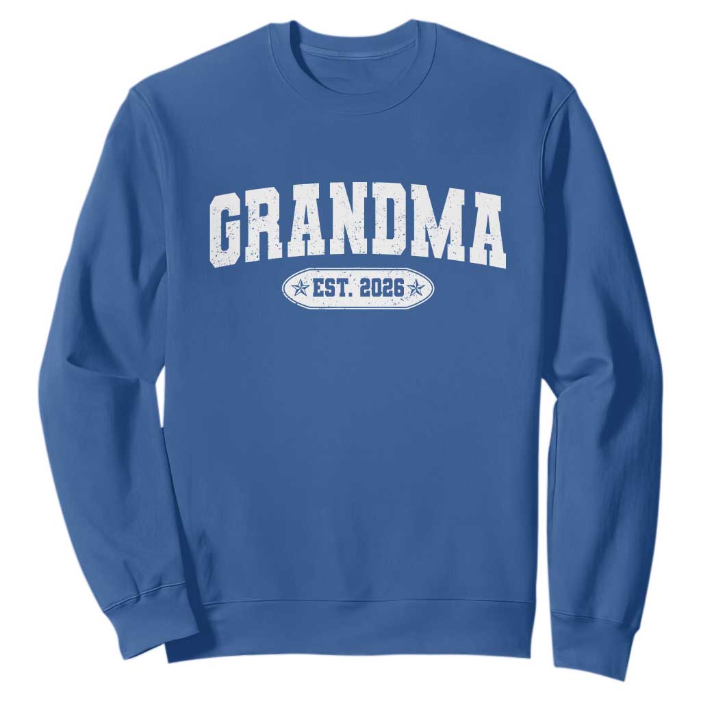 Grandma Est 2026 Sweatshirt Promoted To Grandparents Mothers Day TS10 Royal Blue Print Your Wear