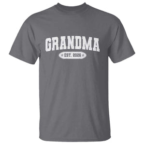 Grandma Est 2026 T Shirt Promoted To Grandparents Mothers Day TS10 Charcoal Print Your Wear