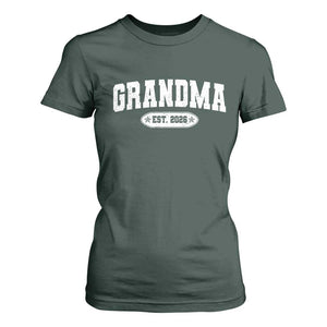 Grandma Est 2026 T Shirt For Women Promoted To Grandparents Mothers Day TS10 Dark Forest Green Print Your Wear
