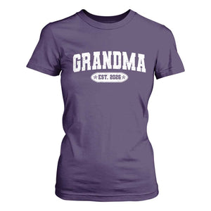 Grandma Est 2026 T Shirt For Women Promoted To Grandparents Mothers Day TS10 Purple Print Your Wear