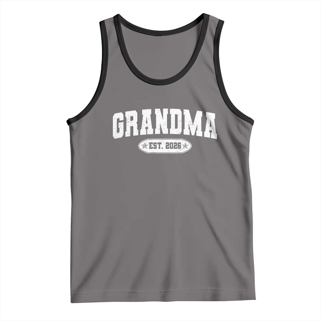 Grandma Est 2026 Tank Top Promoted To Grandparents Mothers Day TS10 Deep Heather Black Print Your Wear