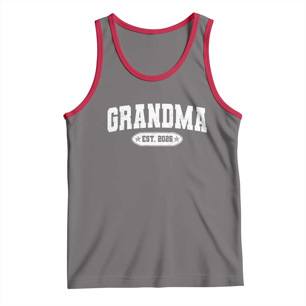 Grandma Est 2026 Tank Top Promoted To Grandparents Mothers Day TS10 Deep Heather Red Print Your Wear