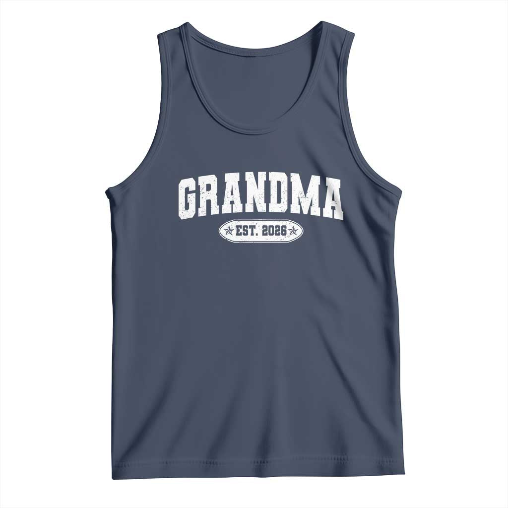 Grandma Est 2026 Tank Top Promoted To Grandparents Mothers Day TS10 Navy Print Your Wear