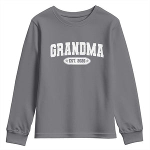 Grandma Est 2026 Youth Sweatshirt Promoted To Grandparents Mothers Day TS10 Charcoal Print Your Wear