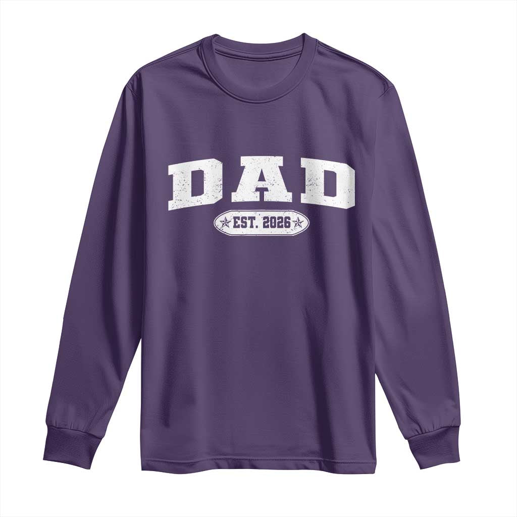 New Dad 2026 Long Sleeve Shirt Promoted To Daddy Est 2026 TS10 Purple Print Your Wear