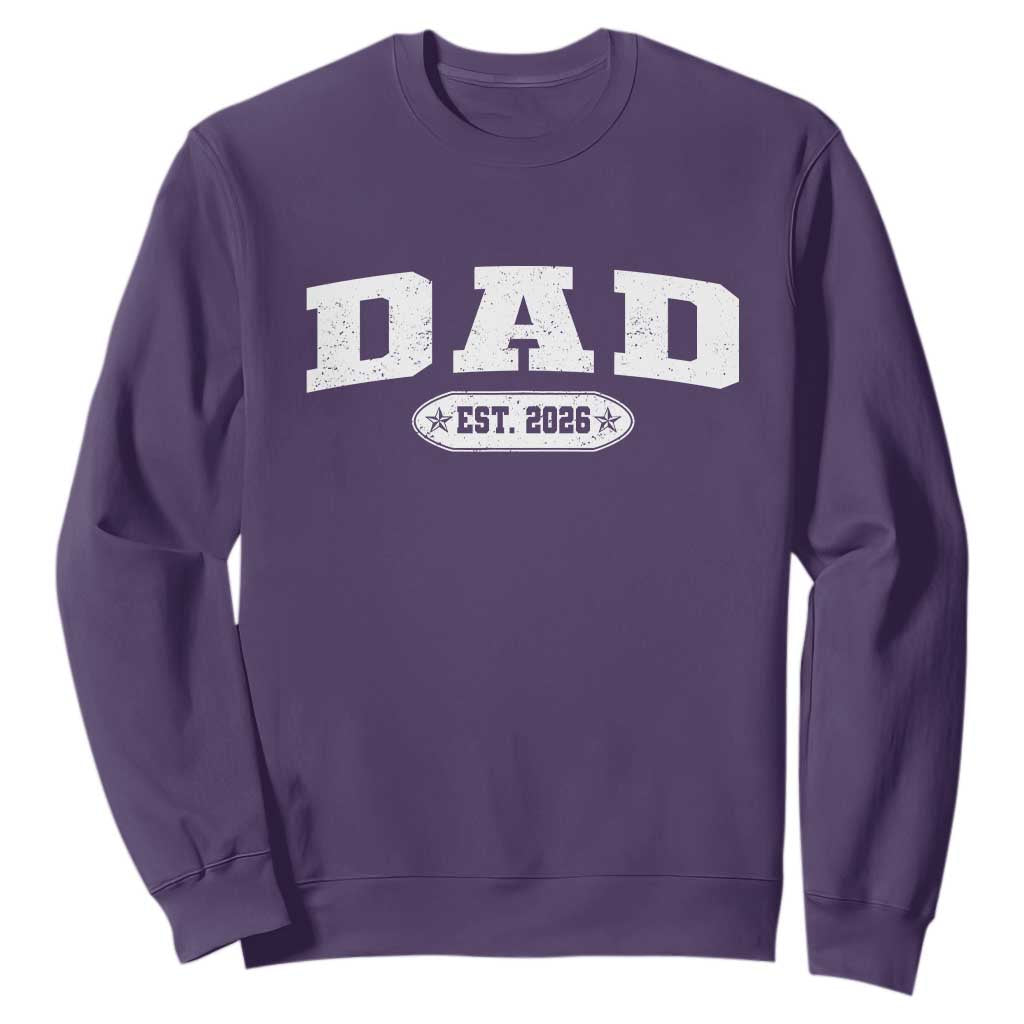 New Dad 2026 Sweatshirt Promoted To Daddy Est 2026 TS10 Purple Print Your Wear