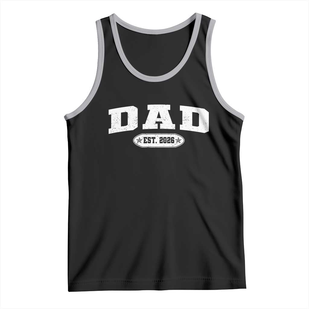 New Dad 2026 Tank Top Promoted To Daddy Est 2026 TS10 Black Athletic Heather Print Your Wear