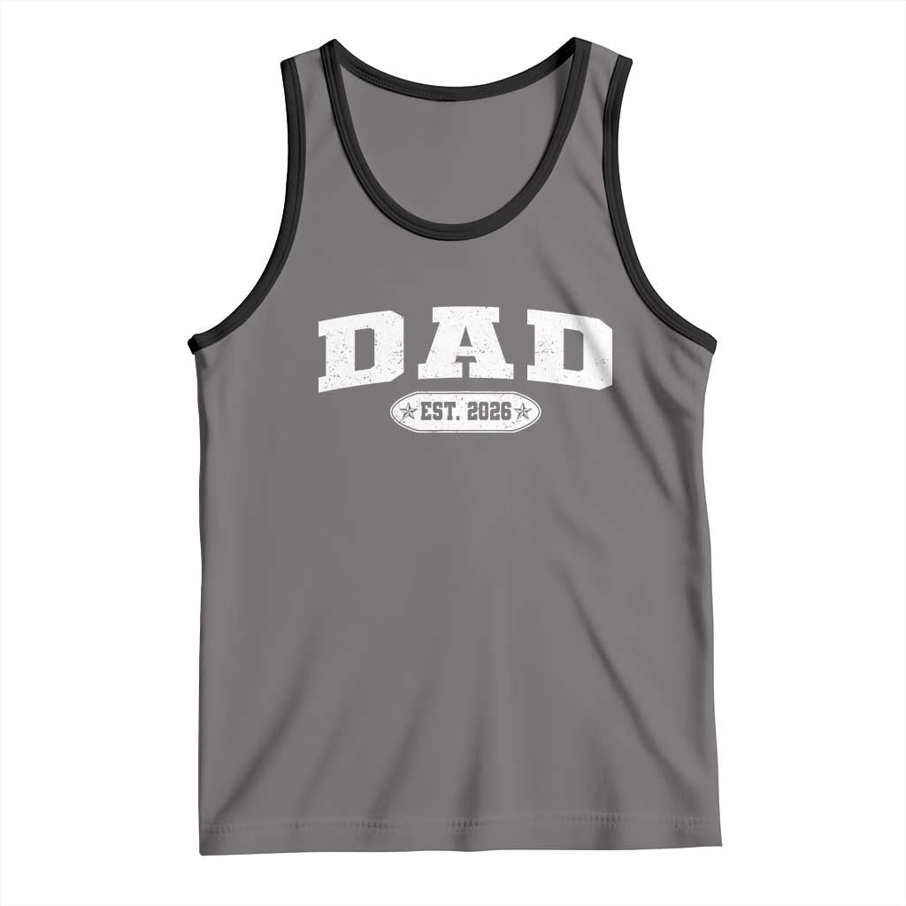 New Dad 2026 Tank Top Promoted To Daddy Est 2026 TS10 Deep Heather Black Print Your Wear