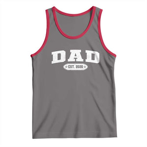 New Dad 2026 Tank Top Promoted To Daddy Est 2026 TS10 Deep Heather Red Print Your Wear