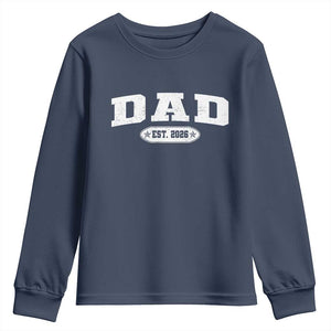 New Dad 2026 Youth Sweatshirt Promoted To Daddy Est 2026 TS10 Navy Print Your Wear