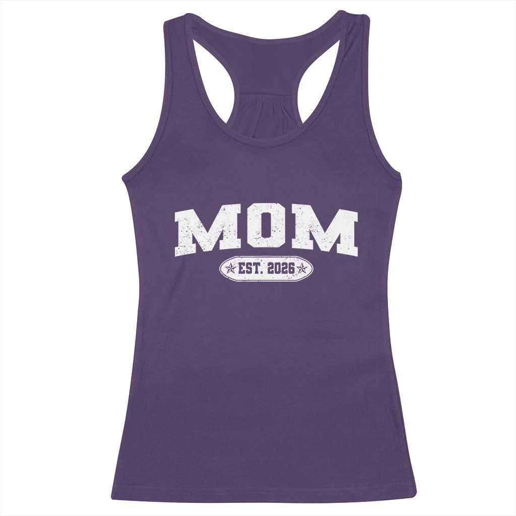 Mom Est 2026 Racerback Tank Top Promoted To Mama Baby Announcement Mothers Day TS10 Purple Print Your Wear