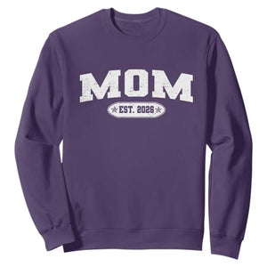 Mom Est 2026 Sweatshirt Promoted To Mama Baby Announcement Mothers Day TS10 Purple Print Your Wear