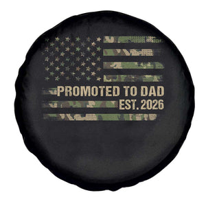 Promoted To Dad Est 2026 Spare Tire Cover Retro Camo American Flag TS10 Print Your Wear