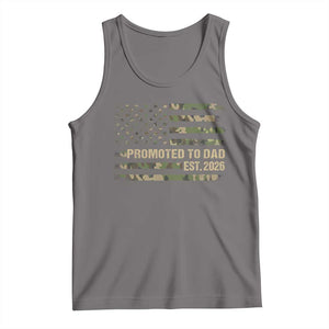 Promoted To Dad Est 2026 Tank Top Retro Camo American Flag TS10 Deep Heather Print Your Wear