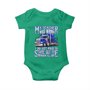 Funny Truck Driver Baby Onesie My Teacher was Wrong Trucker Gift