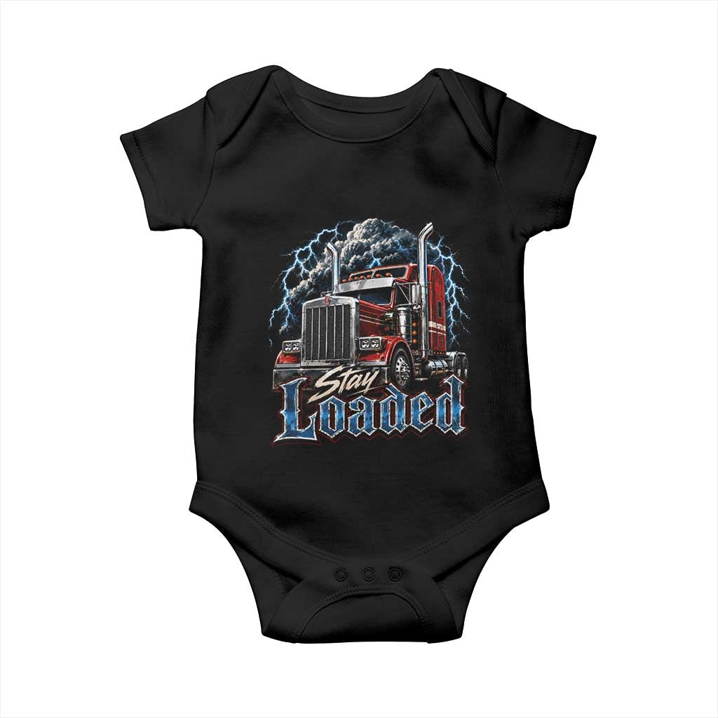 Truck Driver Baby Onesie Funny Trucker Husband Big Rig Semi Trailer Truckin TS10 Black Print Your Wear
