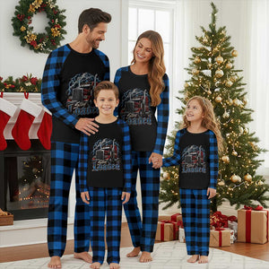 Truck Driver Plaid Pajama Set Funny Trucker Husband Big Rig Semi Trailer Truckin