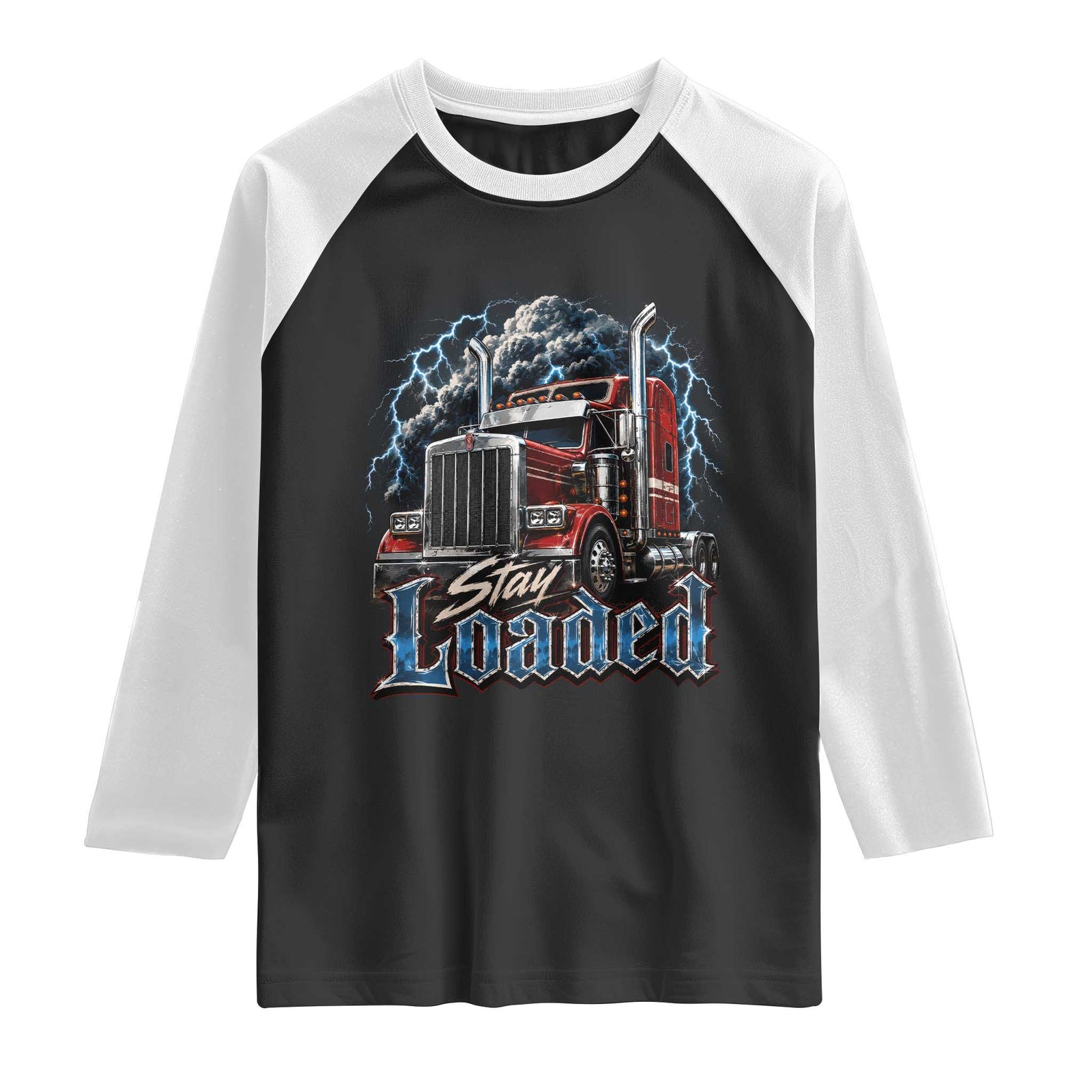 Truck Driver Raglan Shirt Funny Trucker Husband Big Rig Semi Trailer Truckin TS10 Black White Print Your Wear