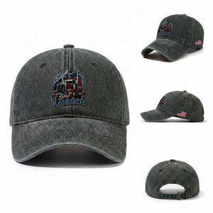 Truck Driver Washed Cotton Baseball Cap Funny Trucker Husband Big Rig Semi Trailer Truckin