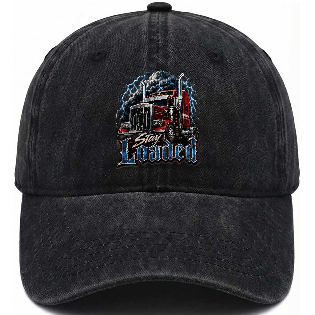 Truck Driver Washed Cotton Baseball Cap Funny Trucker Husband Big Rig Semi Trailer Truckin TS10 Print Your Wear