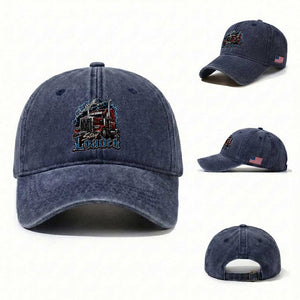 Truck Driver Washed Cotton Baseball Cap Funny Trucker Husband Big Rig Semi Trailer Truckin