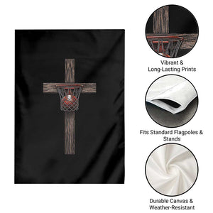 Christian Cross Basketball Garden Flag Faith Basketball Player Graphic