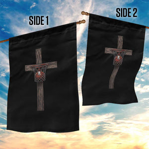 Christian Cross Basketball Garden Flag Faith Basketball Player Graphic