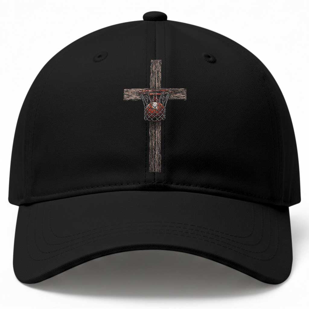 Christian Cross Basketball Baseball Cap Faith Basketball Player Graphic TS10 Print Your Wear
