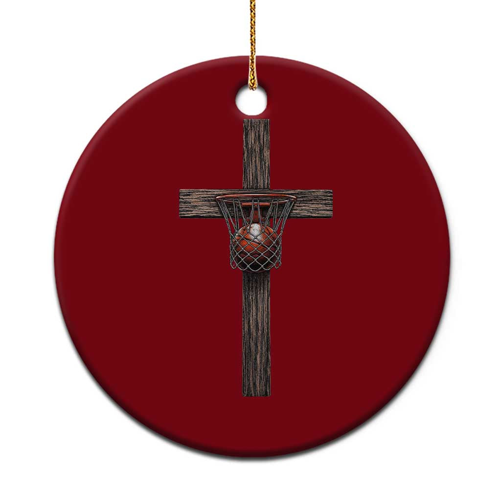 Christian Cross Basketball Ceramic Ornament Faith Basketball Player Graphic TS10 1pc Red Print Your Wear