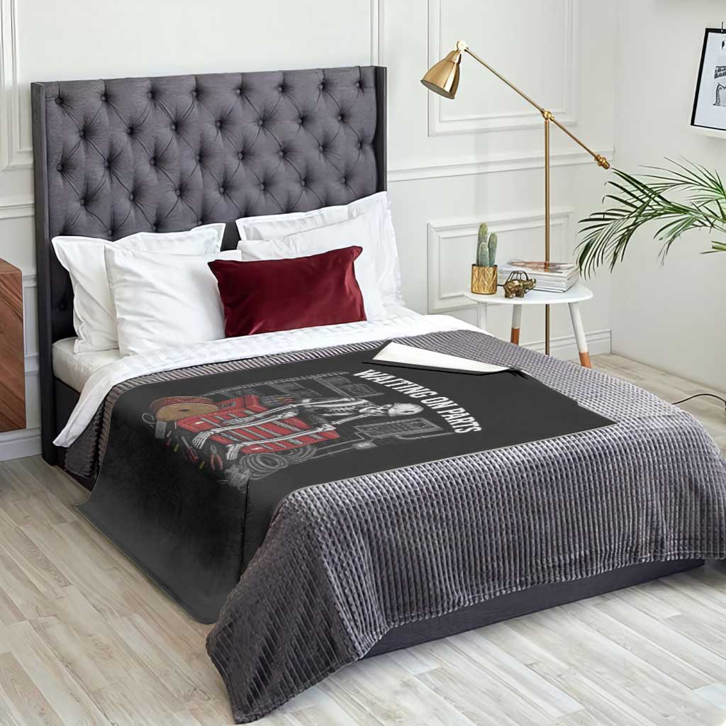 Electrician Skeleton Throw Blanket Waiting On Parts Funny Graphic