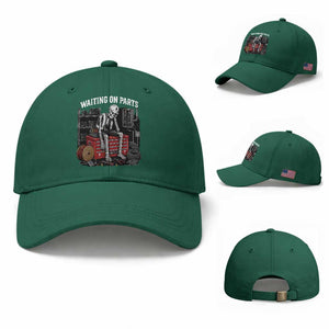 Electrician Skeleton Baseball Cap Waiting On Parts Funny Graphic
