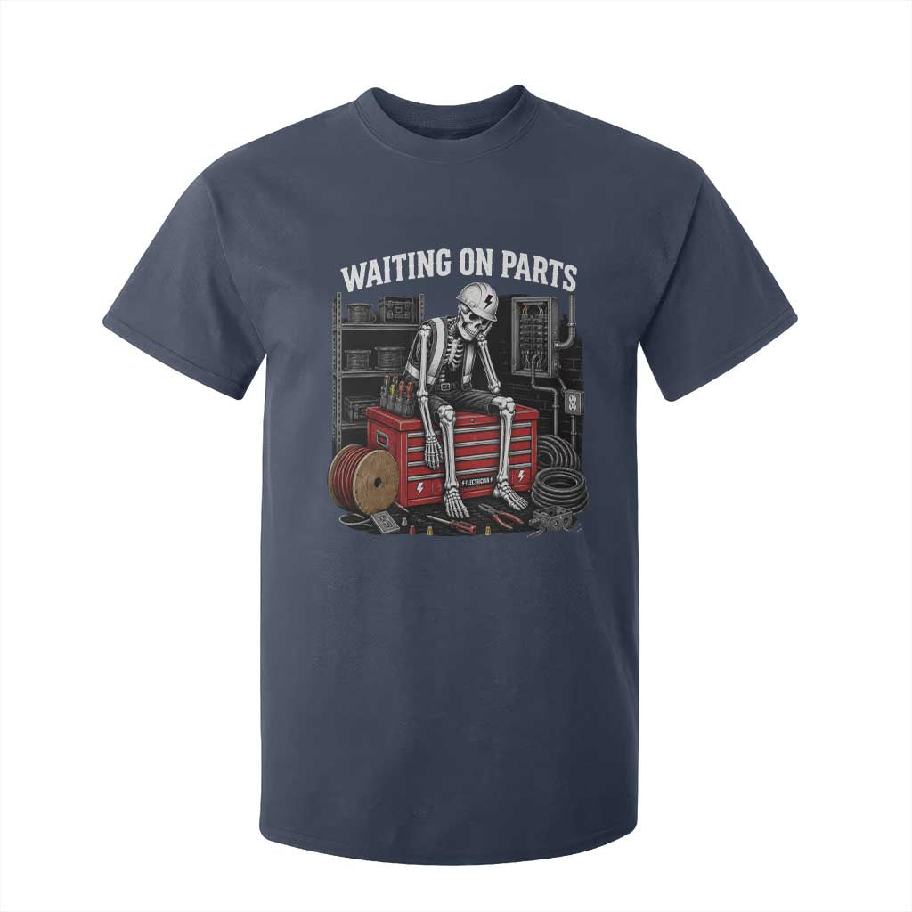 Electrician Skeleton T Shirt For Kid Waiting On Parts Funny Graphic