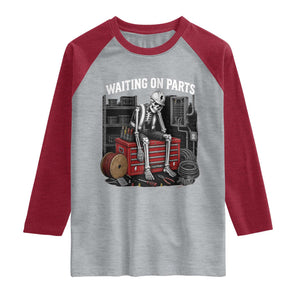 Electrician Skeleton Raglan Shirt Waiting On Parts Funny Graphic