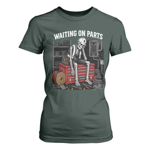 Electrician Skeleton T Shirt For Women Waiting On Parts Funny Graphic