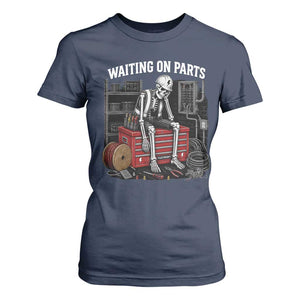 Electrician Skeleton T Shirt For Women Waiting On Parts Funny Graphic