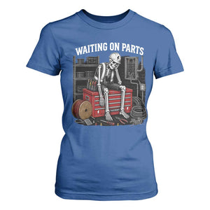 Electrician Skeleton T Shirt For Women Waiting On Parts Funny Graphic