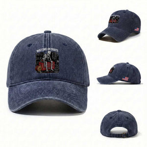 Electrician Skeleton Washed Cotton Baseball Cap Waiting On Parts Funny Graphic