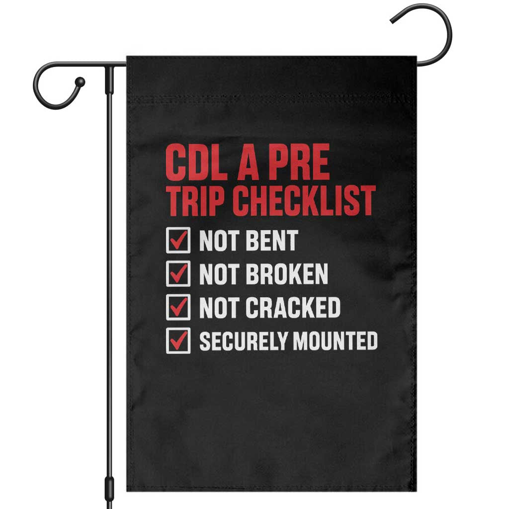 CDL A Pre Trip Checklist Trucker Garden Flag Driver Safety Inspection Graphic TS10 Black Print Your Wear
