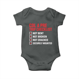CDL A Pre Trip Checklist Trucker Baby Onesie Driver Safety Inspection Graphic
